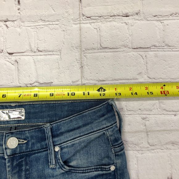 Mother Women Stunner Zip Ankle Step Fray Jeans Size 24 Blue Denim M120 -26 - Picture 4 of 16